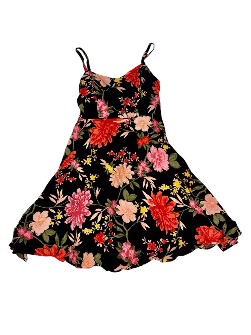 Old Navy Camp Tank Top Floral Printed Dress Red/ Pink XS